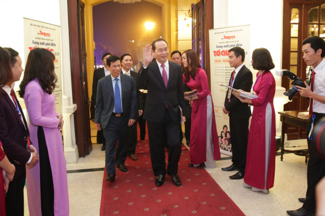 Chủ tịch nước Trần Đại Quang đến dự chương trình nghệ thuật 