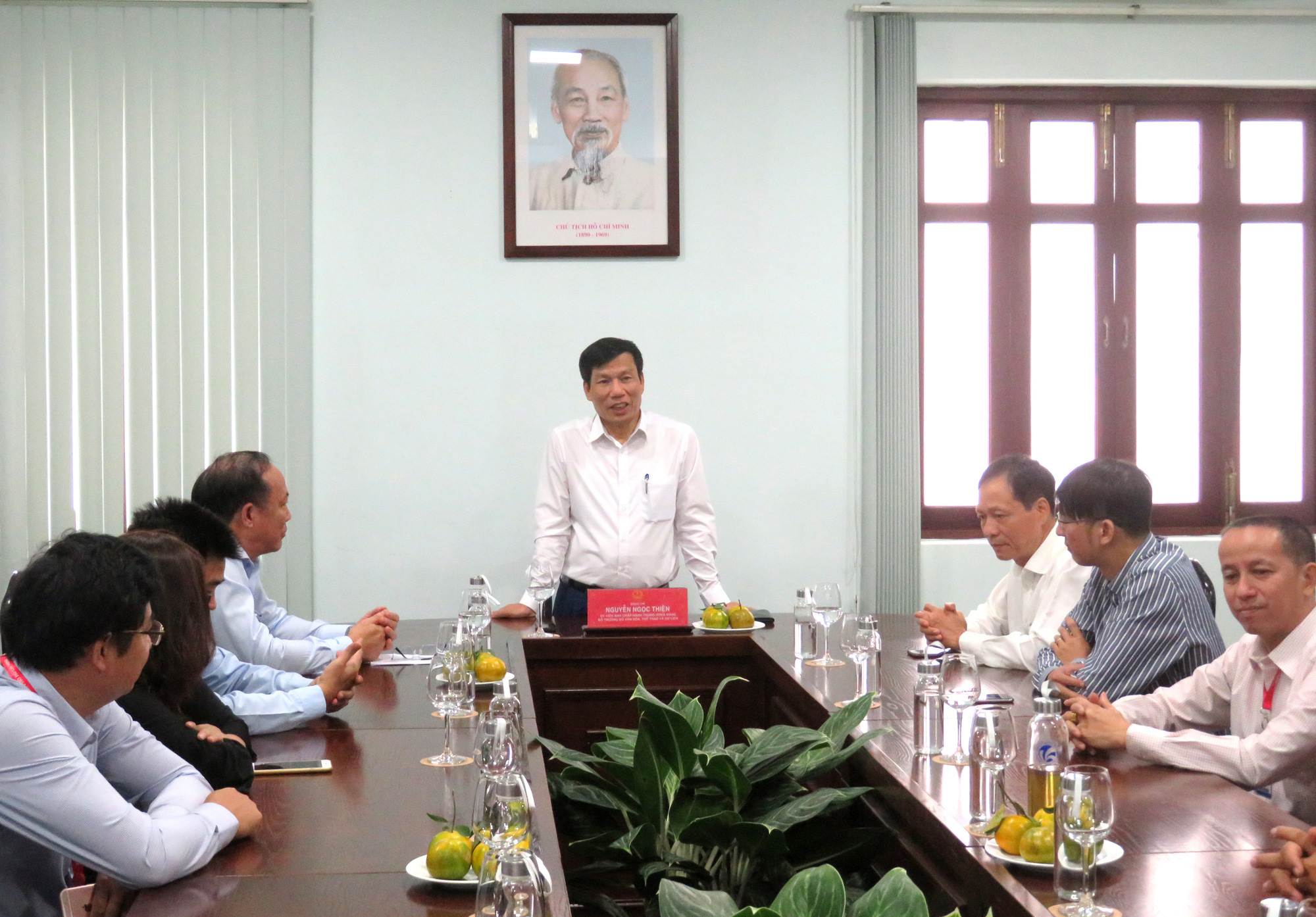 Bộ trưởng Nguyễn Ngọc Thiện thăm và làm việc với trường Đại học Văn hóa TP. Hồ Chí Minh