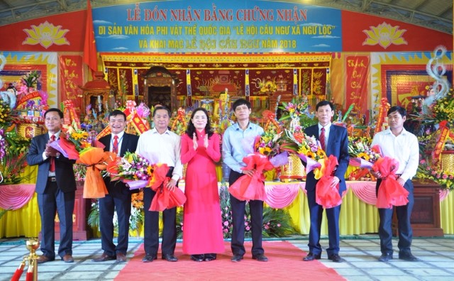 Lễ đón bằng công nhận Lễ hội Cầu Ngư - xã Ngư Lộc là Di sản văn hóa phi vật thể Quốc gia 