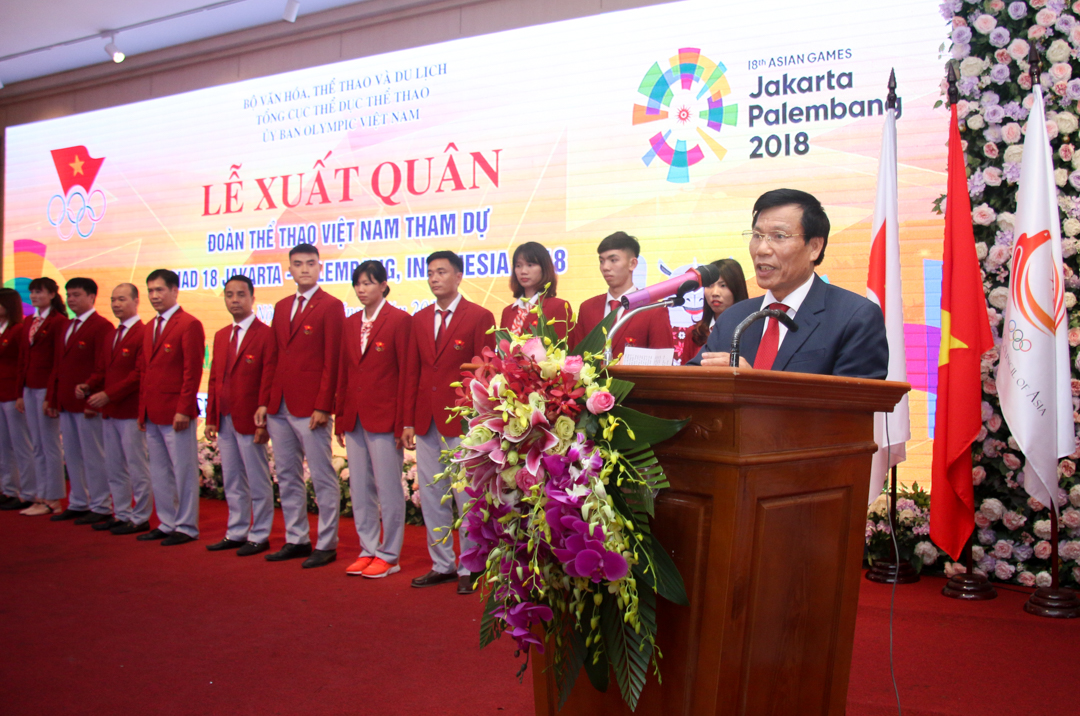 Toàn văn Bài phát biểu của Bộ trưởng Nguyễn Ngọc Thiện tại Lễ xuất quân Đoàn Thể thao Việt Nam tham dự ASIAD 18