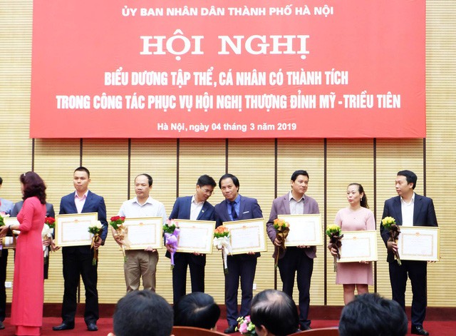 Hội nghị biểu dương các tập thể, cá nhân có thành tích trong công tác phục vụ Hội nghị thượng đỉnh Mỹ - Triều Tiên