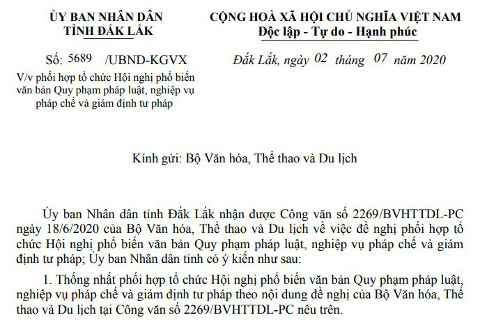 Phối hợp tổ chức Hội nghị phổ biến văn bản Quy phạm pháp luật, nghiệp vụ pháp chế và giám định tư pháp